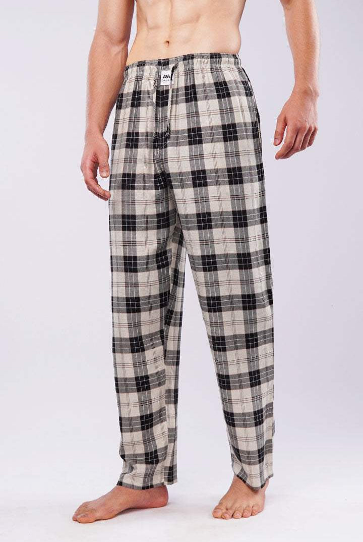 Check Woven Pajamas - Cream - Mendeez