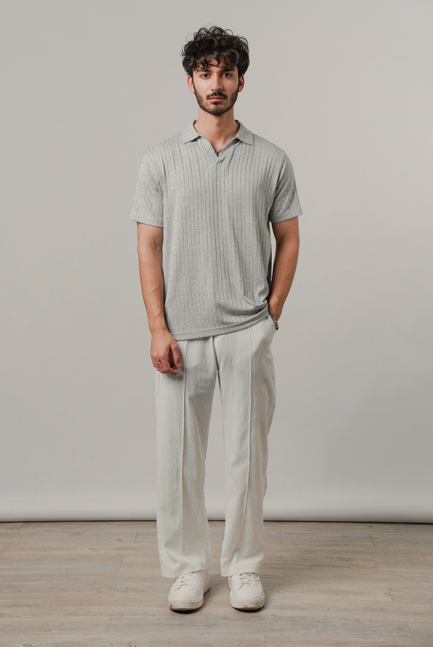 Johnny Collar Polo - Heather Grey - Mendeez