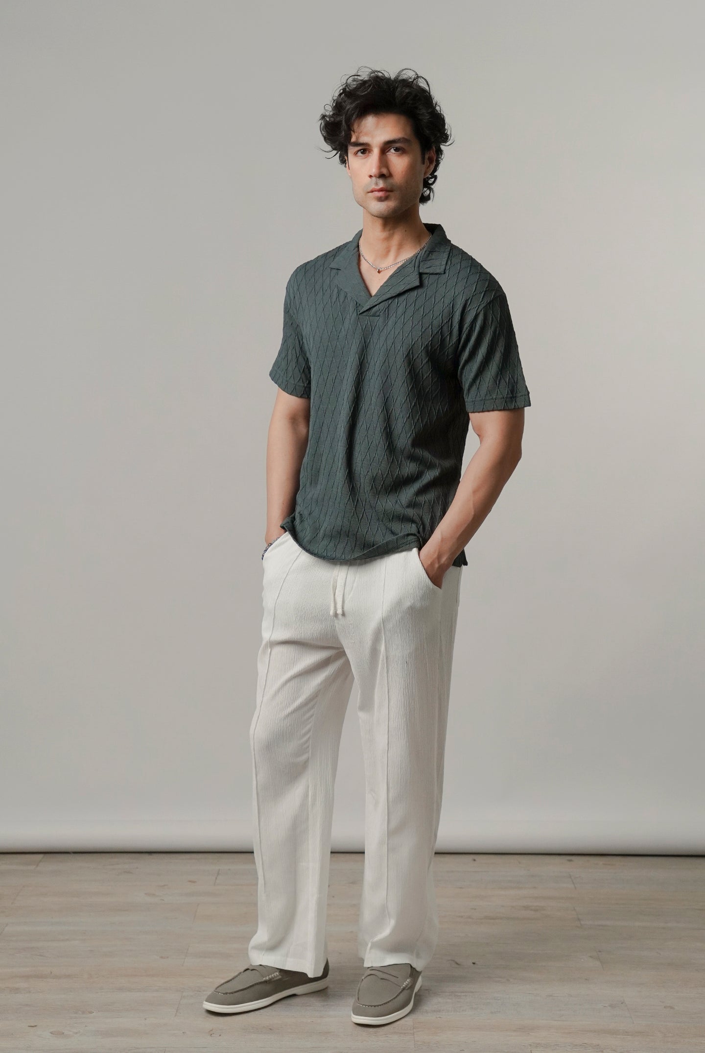 Cuban Collar Polo - Sea Green - Mendeez