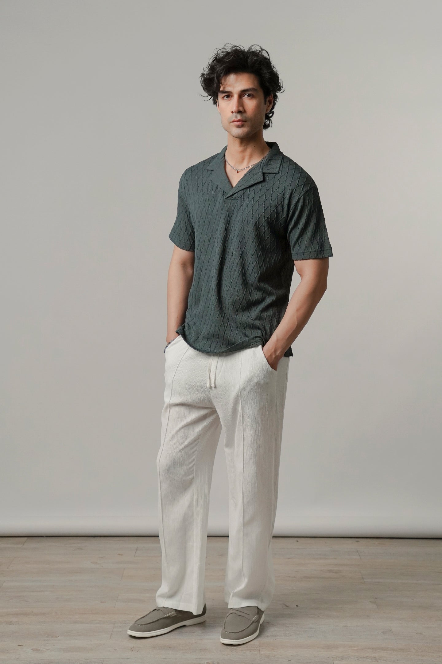 Cuban Collar Polo - Sea Green - Mendeez