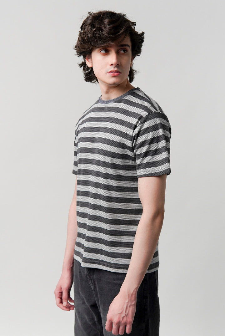 Striped T-Shirt - Grey - Mendeez