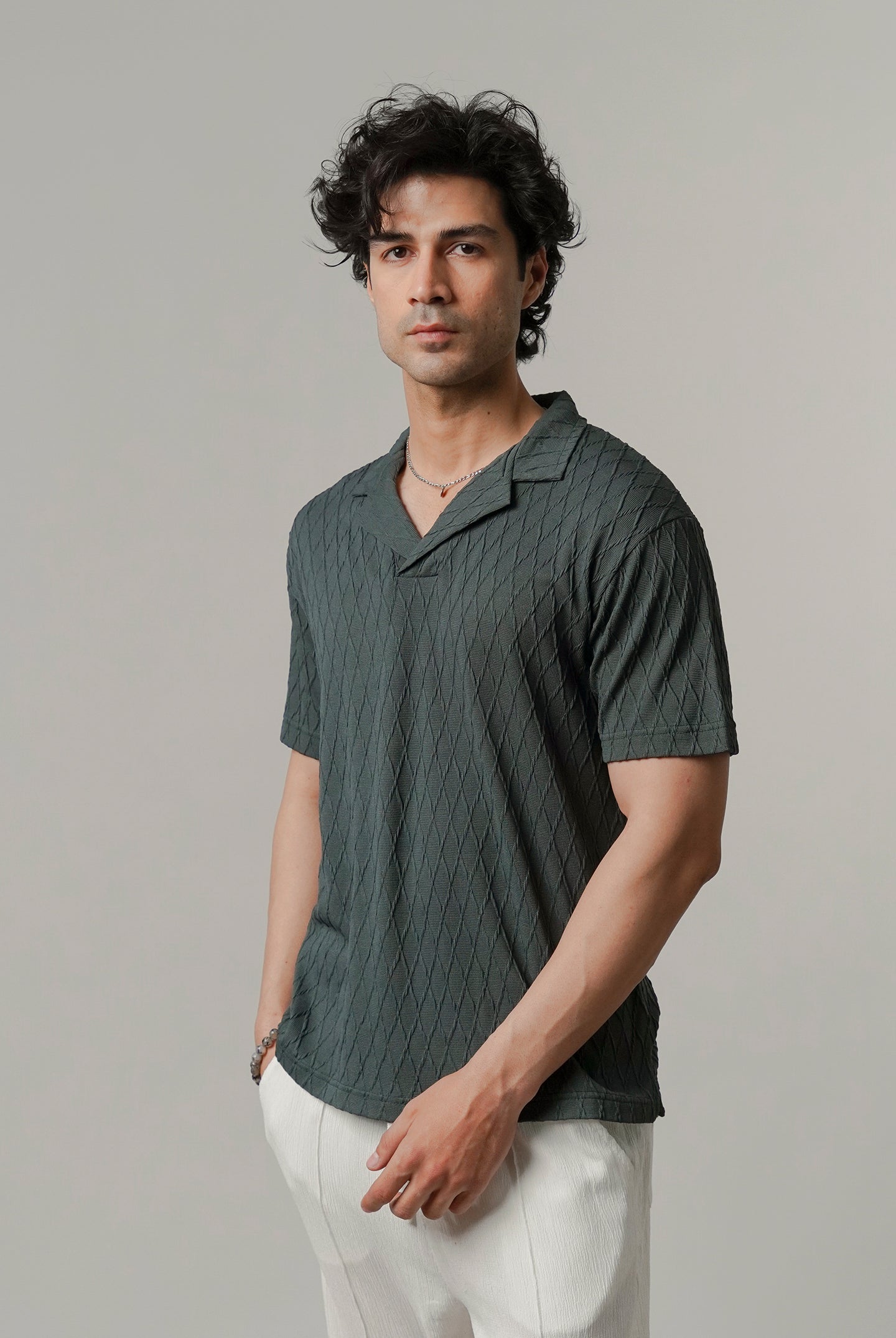 Cuban Collar Polo - Sea Green - Mendeez