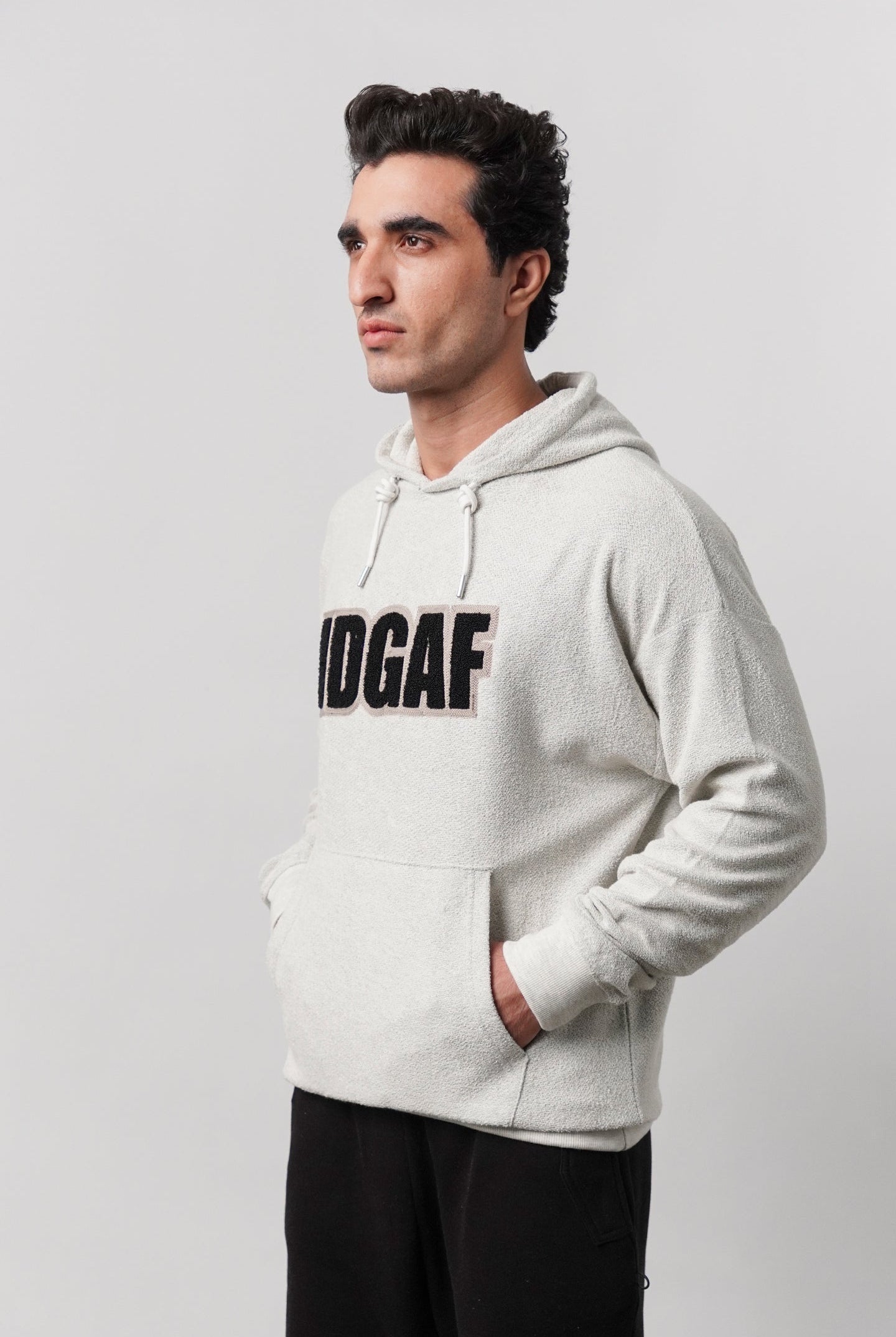 Pullover Embroidered Hoodie - Heather Grey - Mendeez