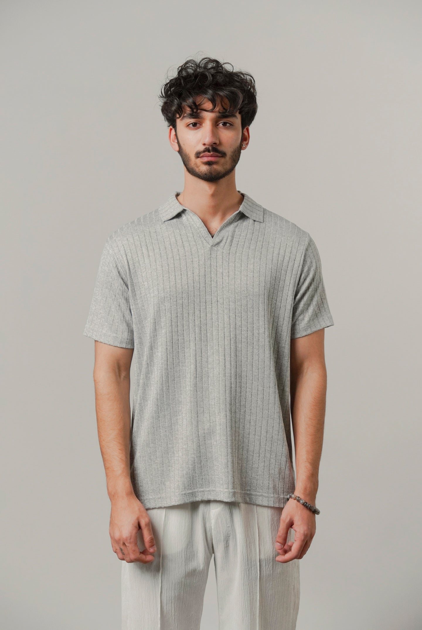 Johnny Collar Polo - Heather Grey - Mendeez