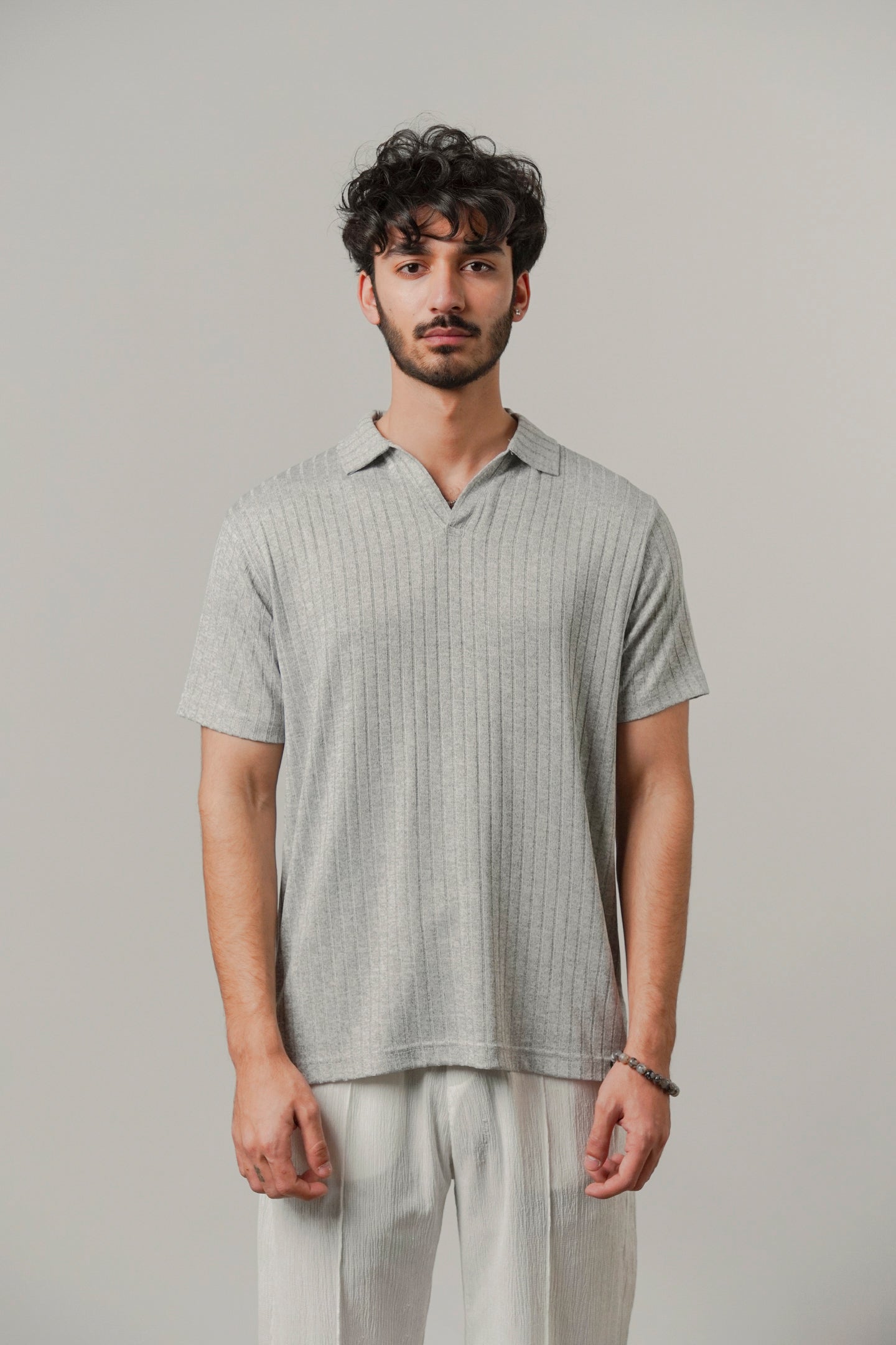 Johnny Collar Polo - Heather Grey - Mendeez