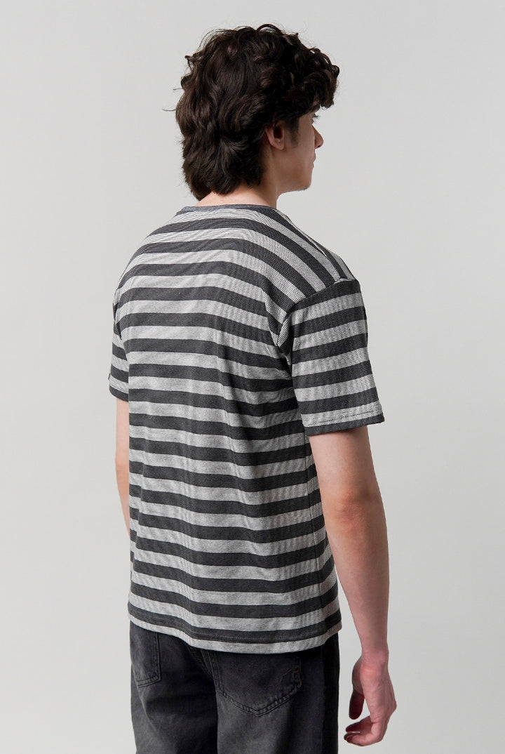 Striped T-Shirt - Grey - Mendeez