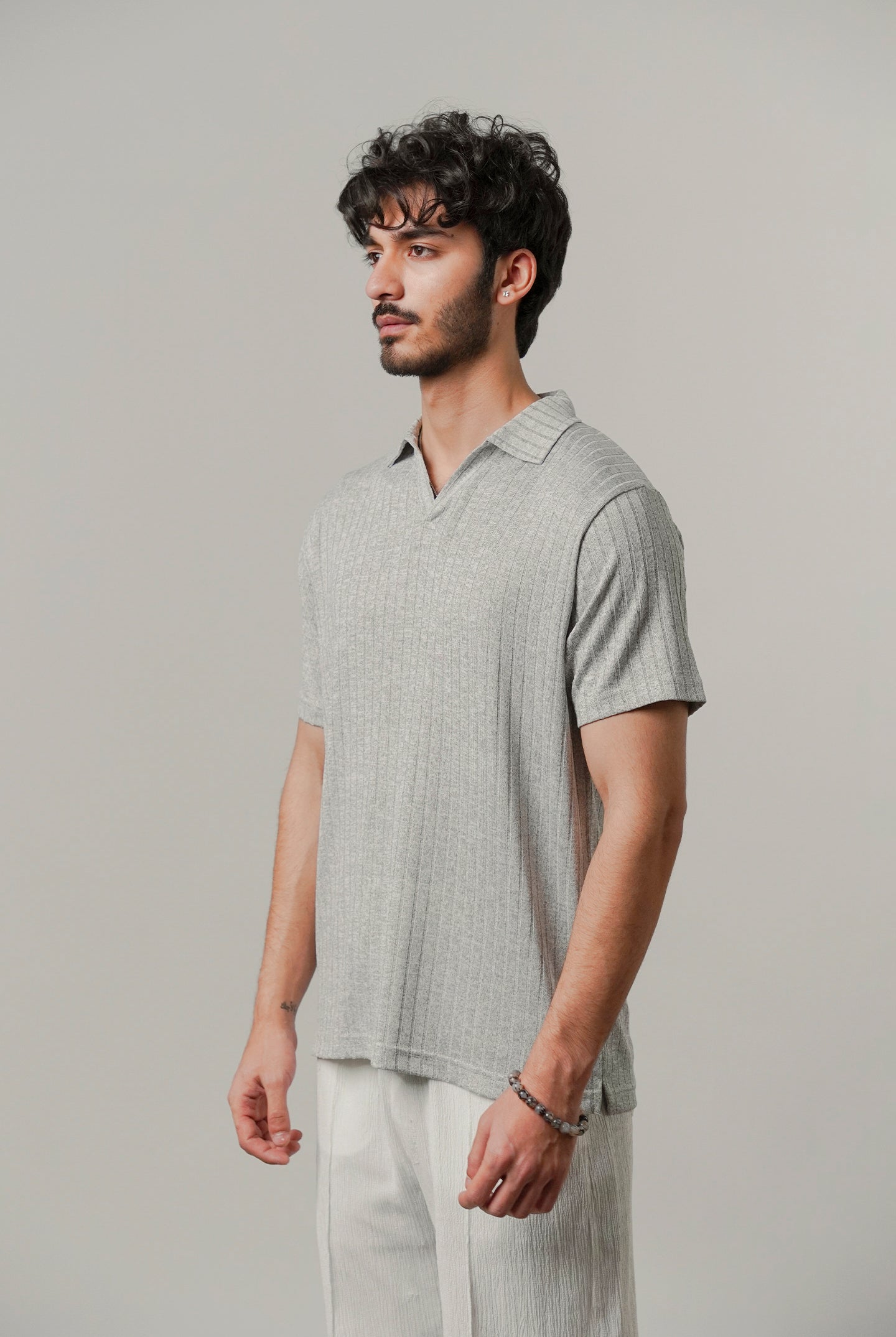 Johnny Collar Polo - Heather Grey - Mendeez