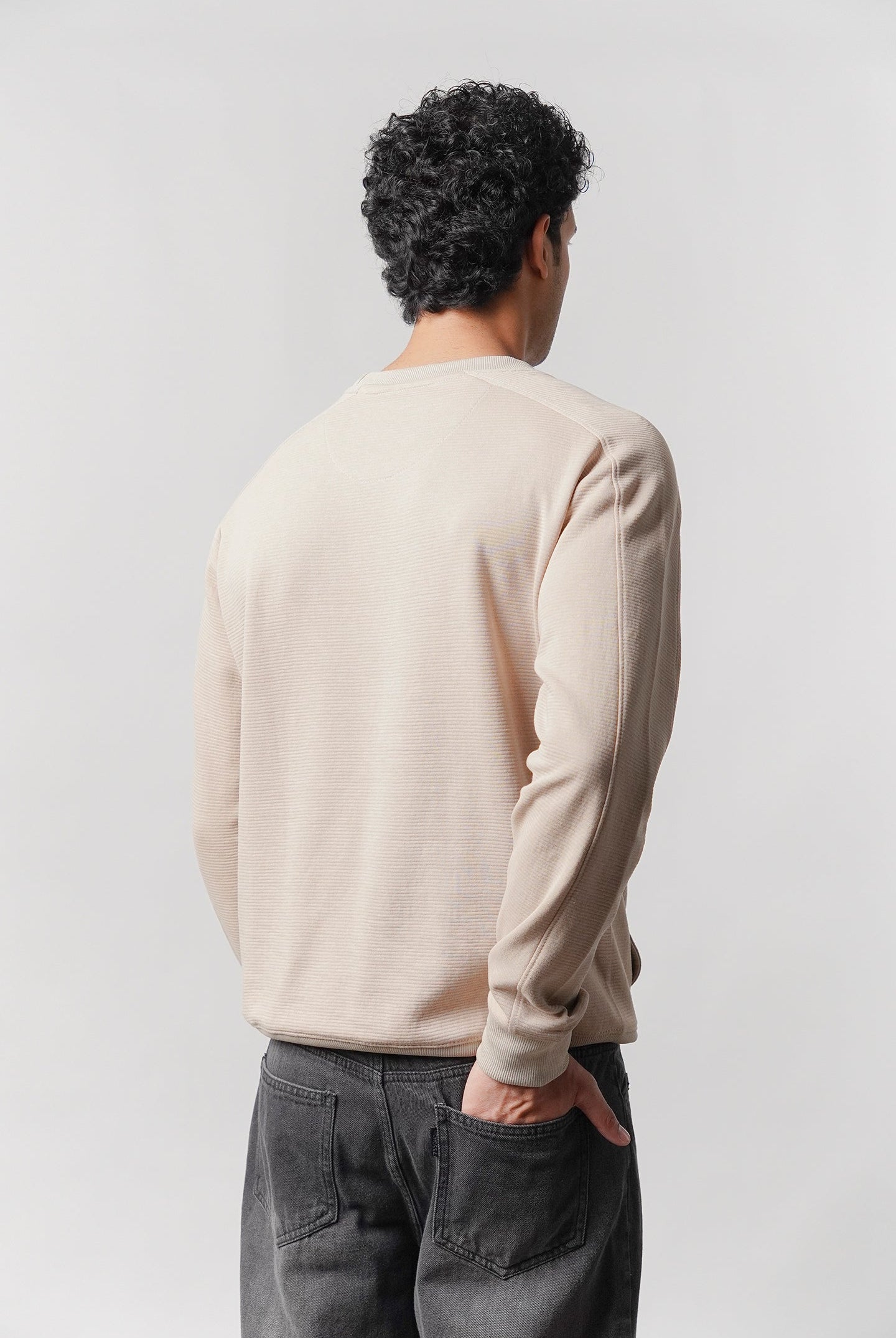 Side-Pocket Sweatshirt - Beige - Mendeez