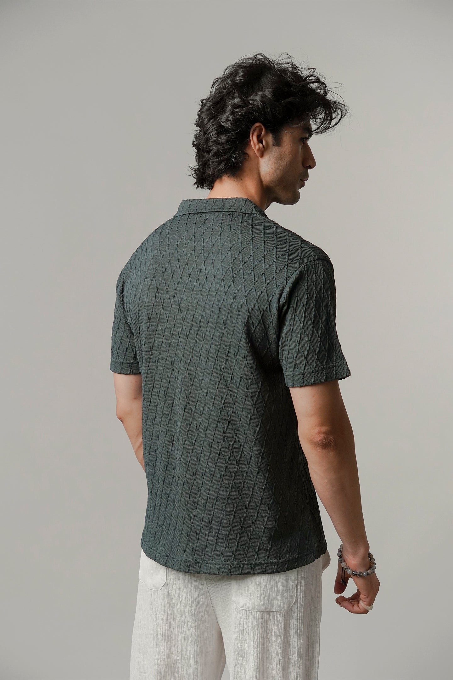 Cuban Collar Polo - Sea Green - Mendeez