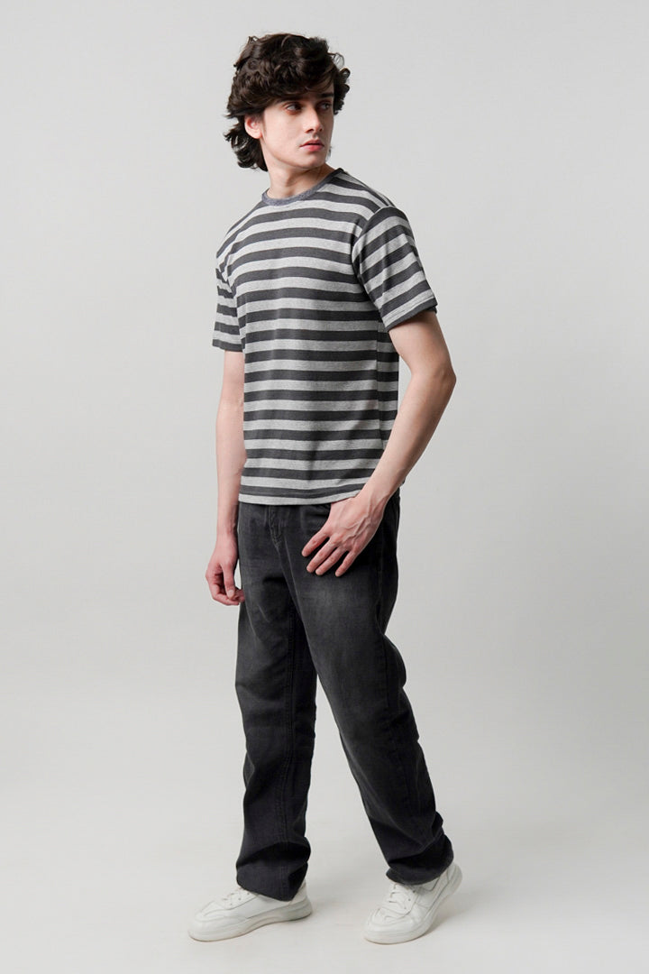 Striped T-Shirt - Grey - Mendeez