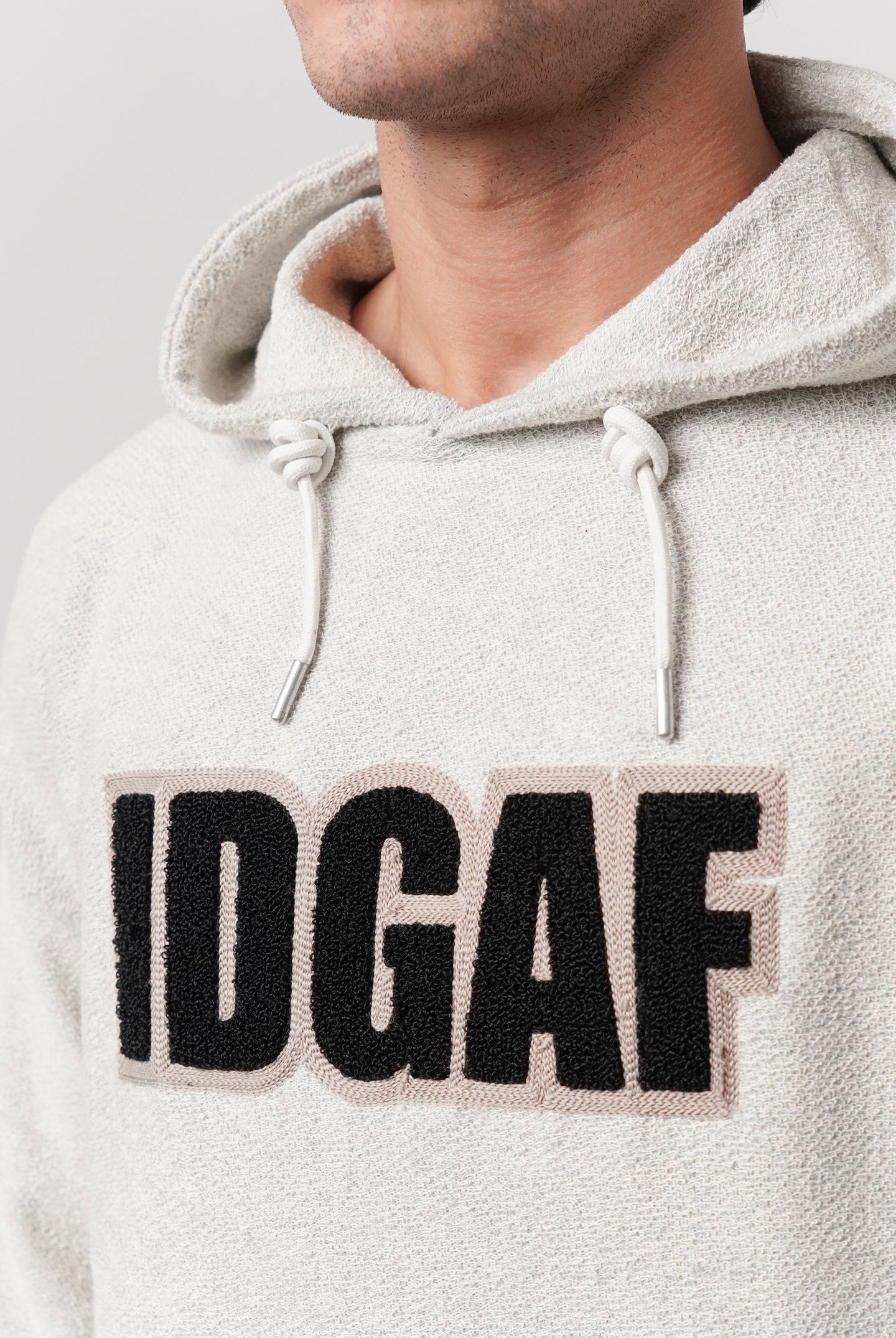 Pullover Embroidered Hoodie - Heather Grey - Mendeez