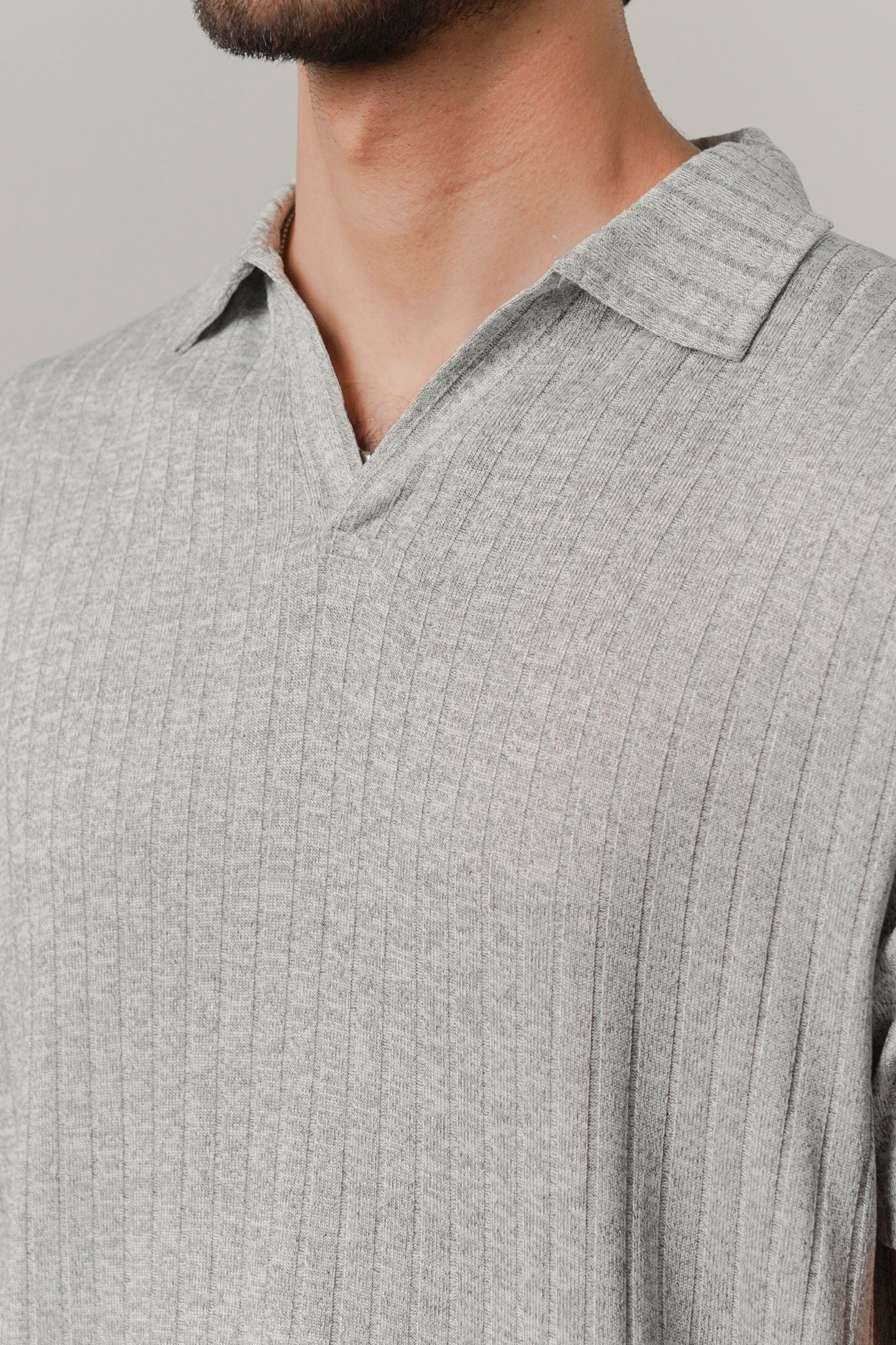 Johnny Collar Polo - Heather Grey - Mendeez