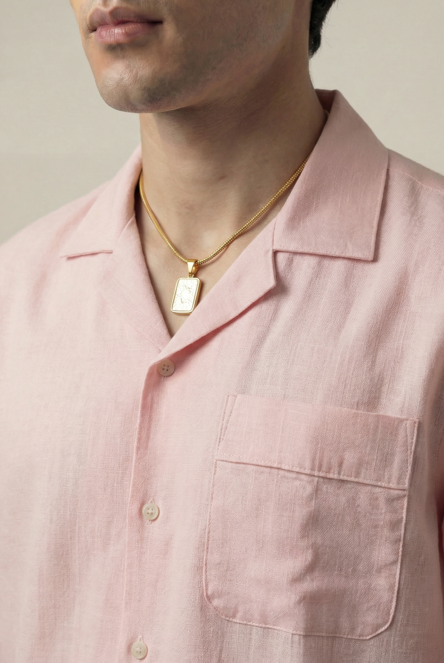 Oversized Cuban Shirt - Powder Pink - Mendeez