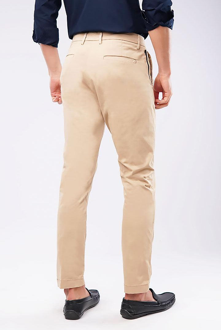 Slim Fit Chinos - Khaki - Mendeez
