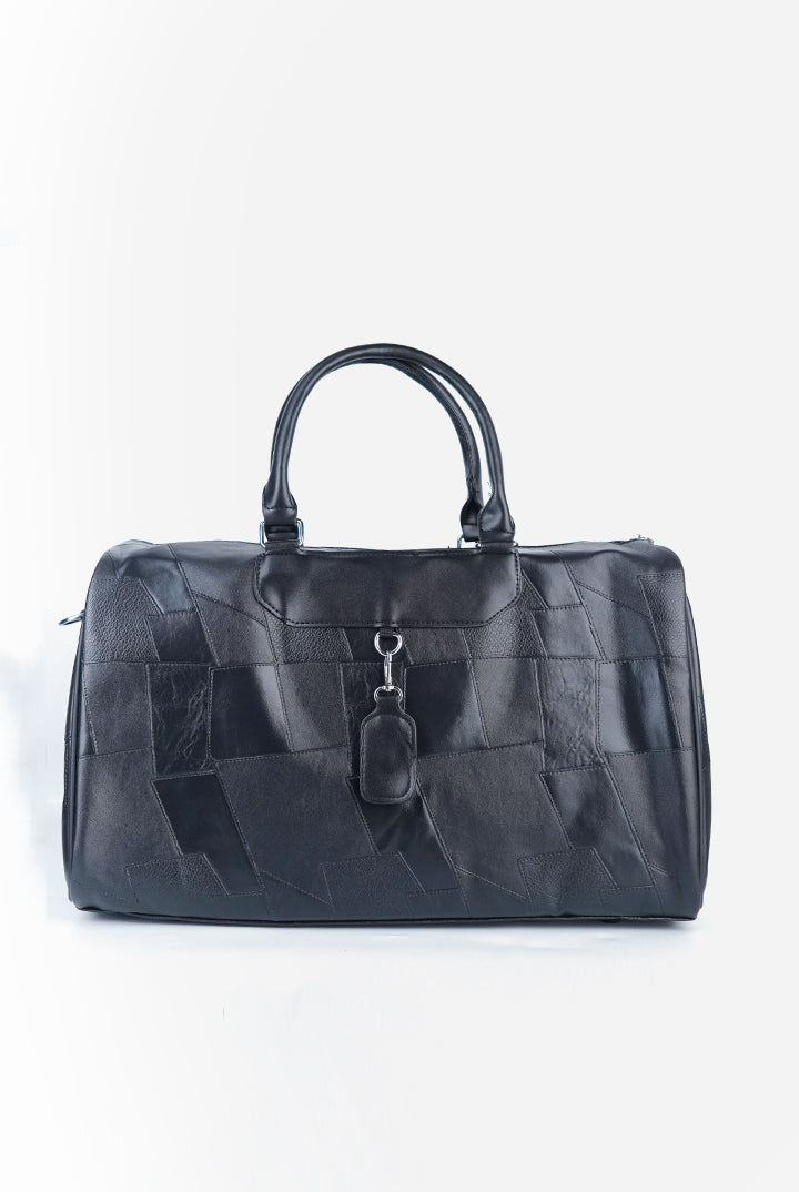 Patchwork Duffle Bag - Black-5-MENDEEZ
