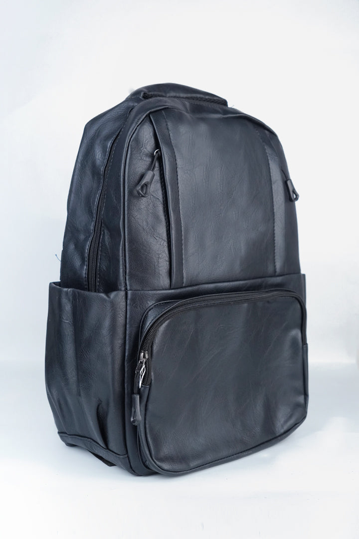 Classic Executive Leather Backpack – Onyx Black-1-MENDEEZ