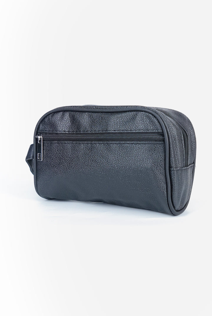 Heritage Leather Toiletry Pouch – Onyx Black-1-MENDEEZ