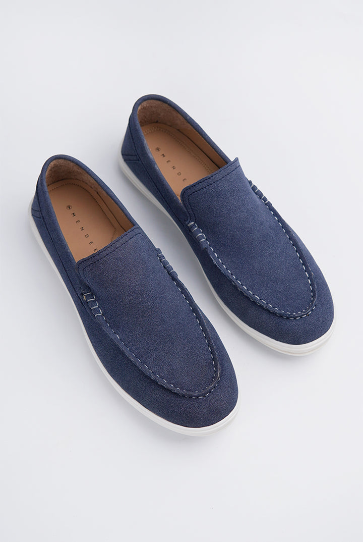 Slip On Suede Loafers - Ocean Blue - Mendeez