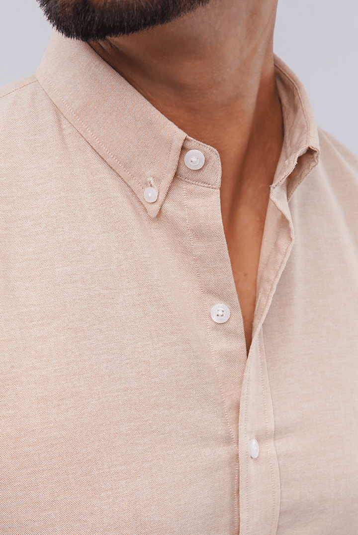 Oxford Shirt - Beige - Mendeez PK