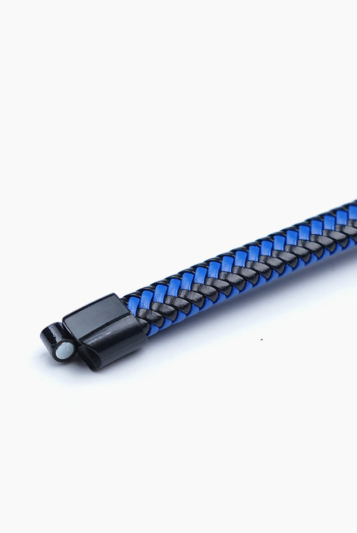 Royal Blue and Black Braided Bracelet - Mendeez