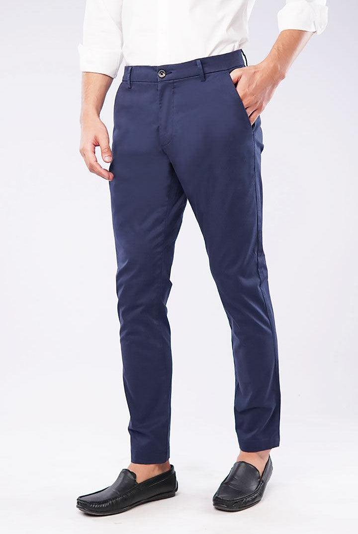 Slim Fit Chinos - Navy Blue - Mendeez