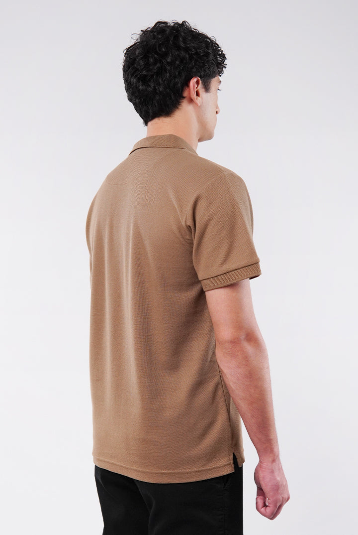 Signature Polo Shirt - Brown - Mendeez