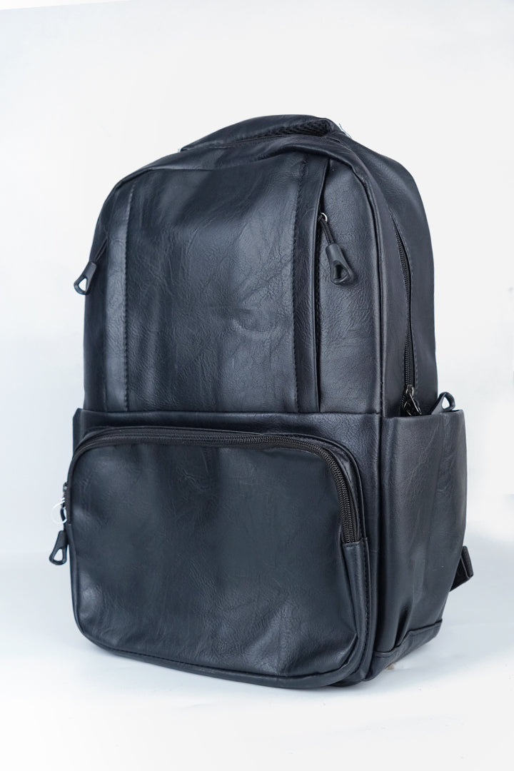 Classic Executive Leather Backpack – Onyx Black-2-MENDEEZ