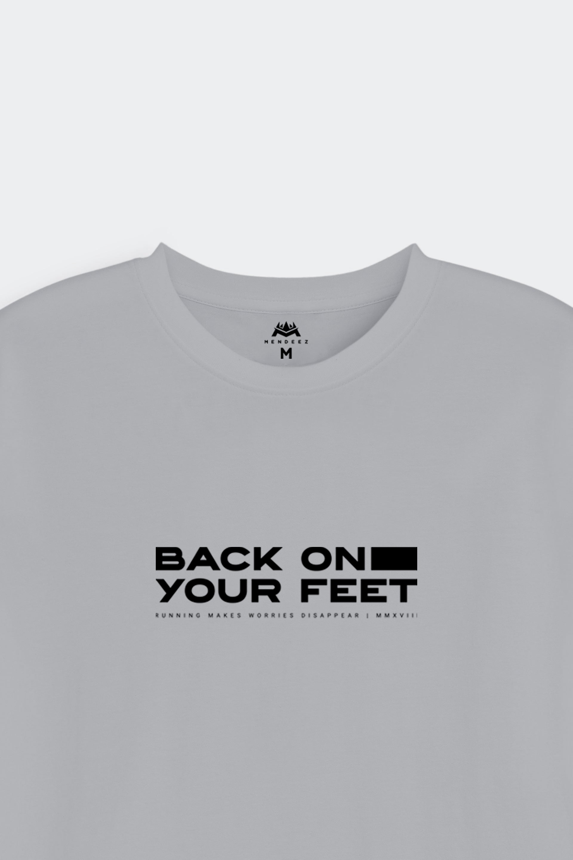 Printed Graphic Tee - Light Grey - Mendeez