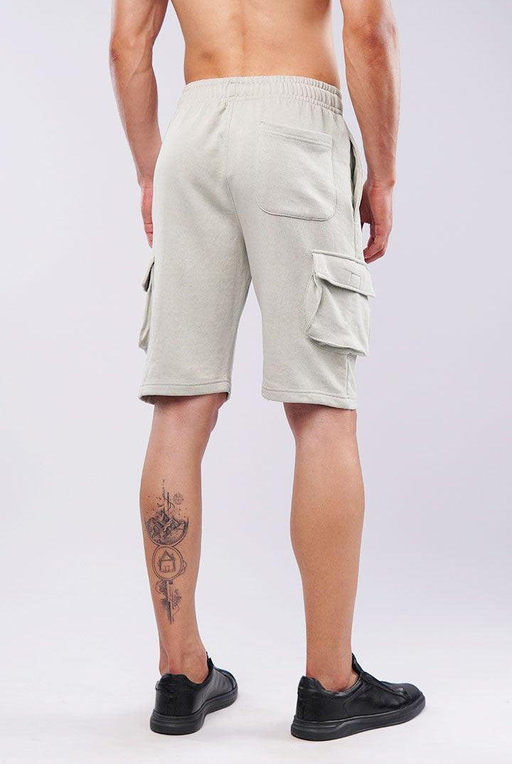 Terry Cargo Shorts - Sage Green - Mendeez