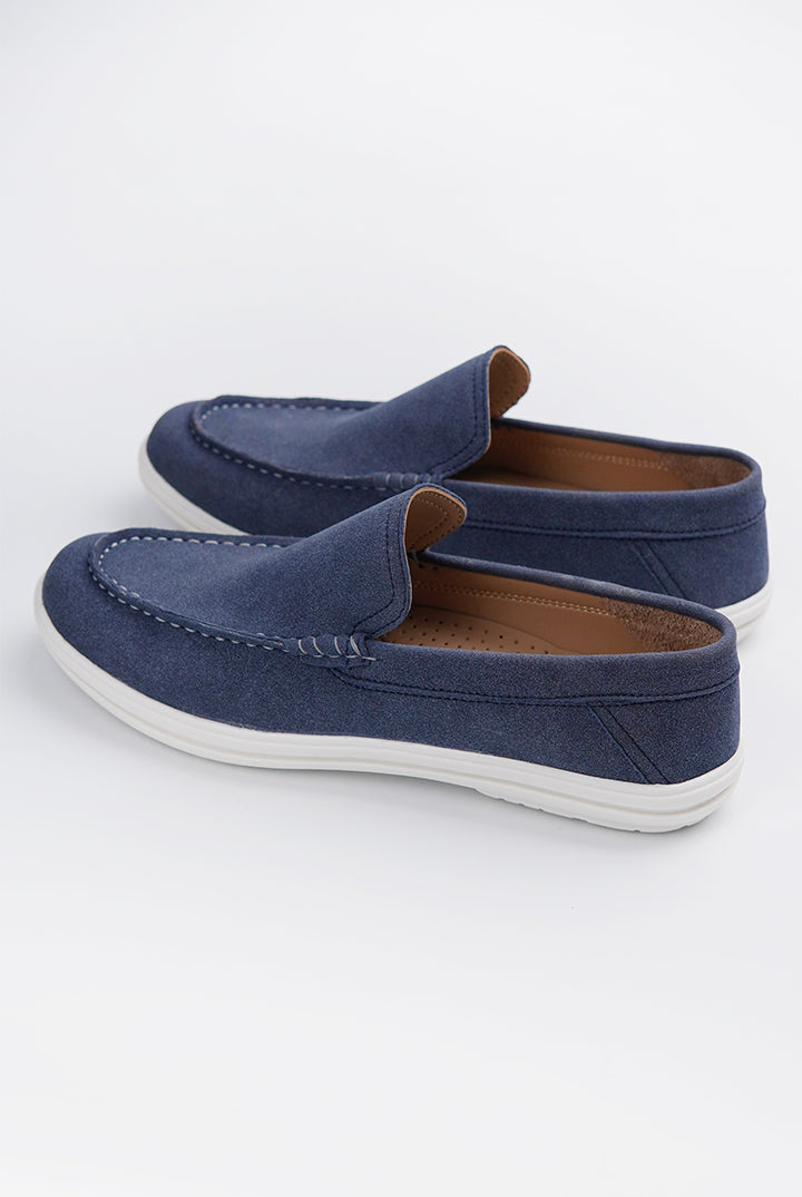 Slip On Suede Loafers - Ocean Blue - Mendeez