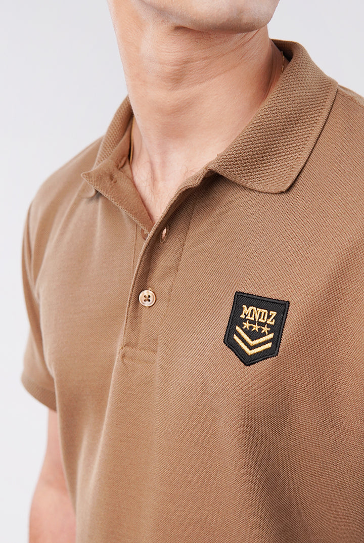 Signature Polo Shirt - Brown - Mendeez
