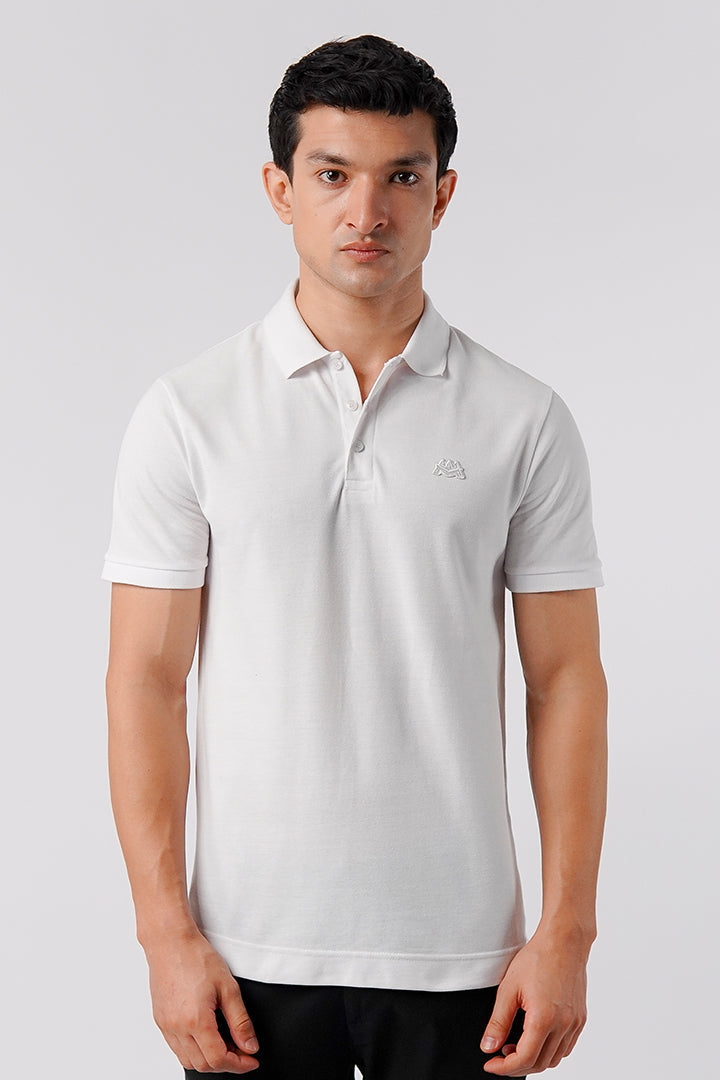 Regular Fit Polo Shirt - White - Mendeez