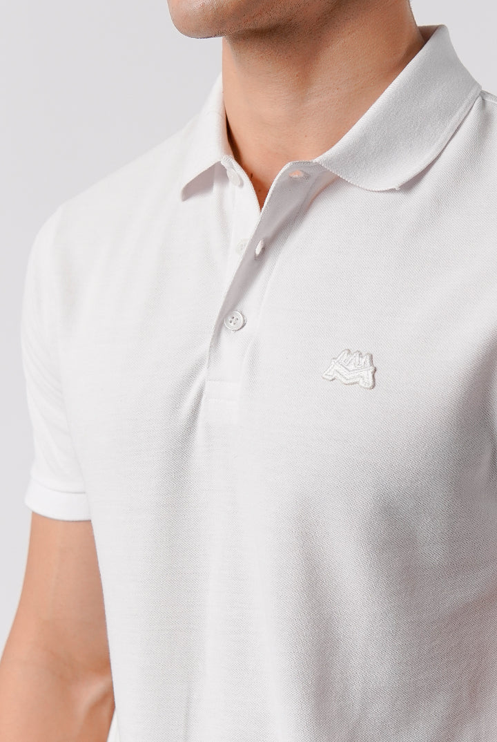 Regular Fit Polo Shirt - White - Mendeez