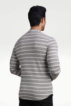 Urban Granite Mock Neck Striped Sweatshirt - Mendeez PK