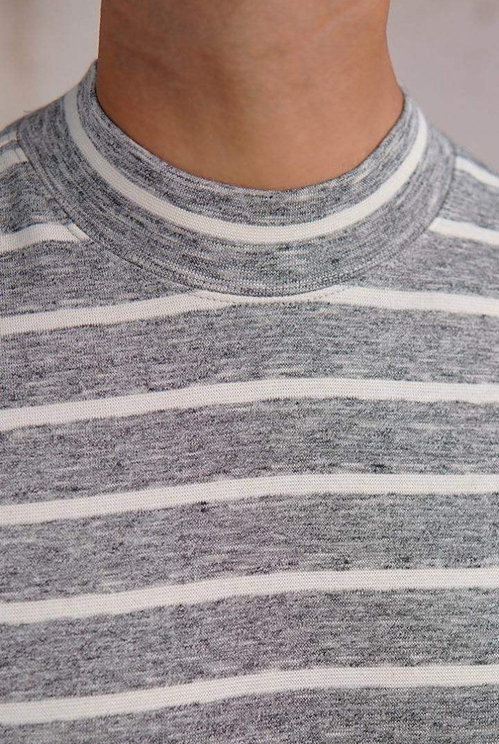 Urban Granite Mock Neck Striped Sweatshirt - Mendeez PK