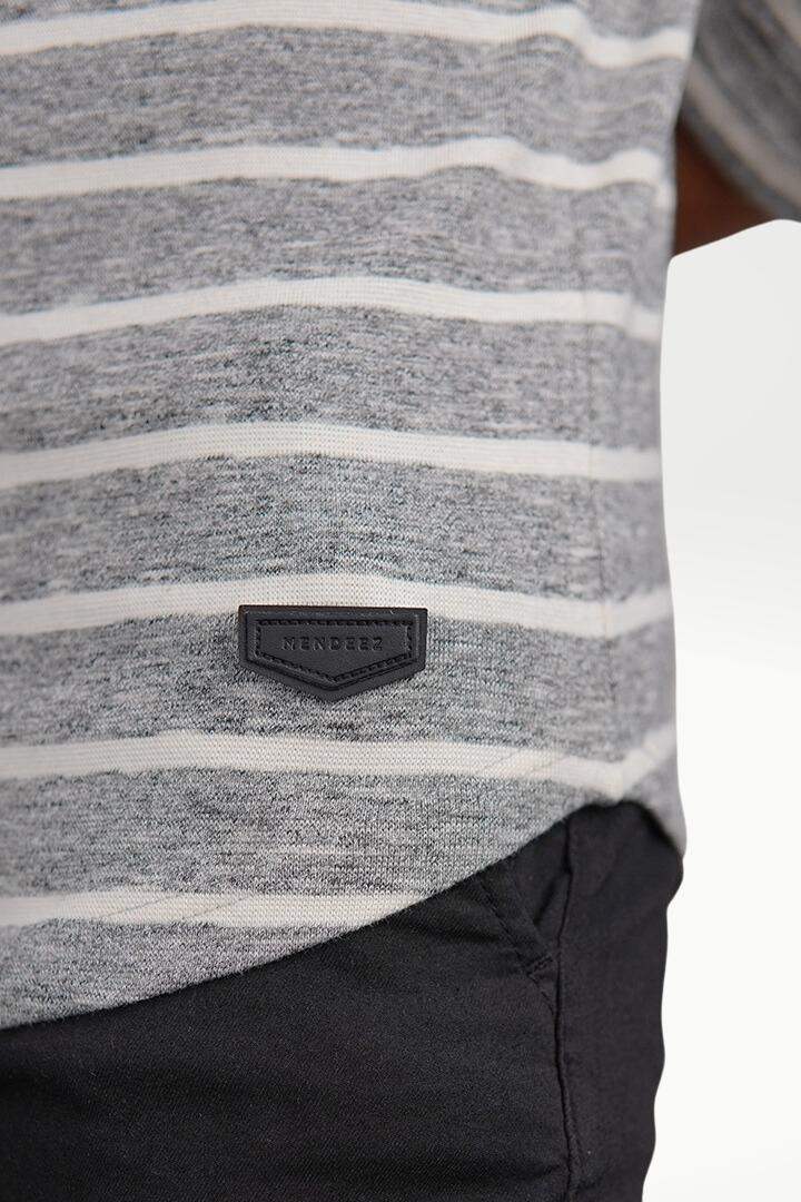 Urban Granite Mock Neck Striped Sweatshirt - Mendeez PK