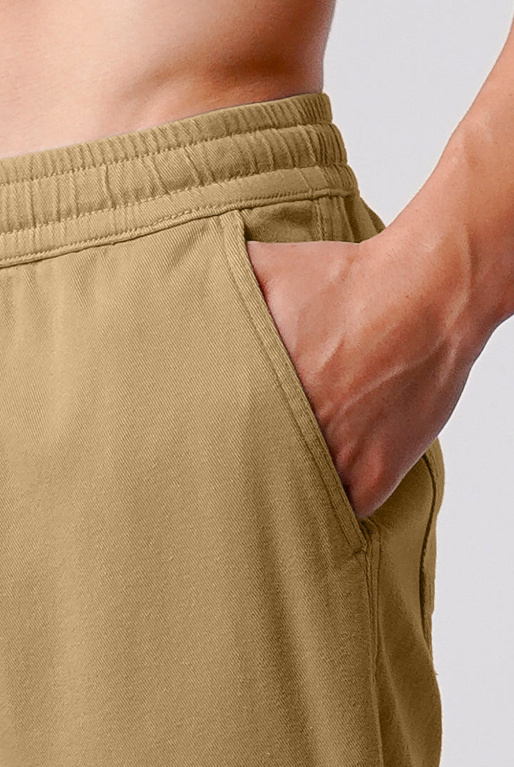 Straight Jogger Pants - Khaki - Mendeez