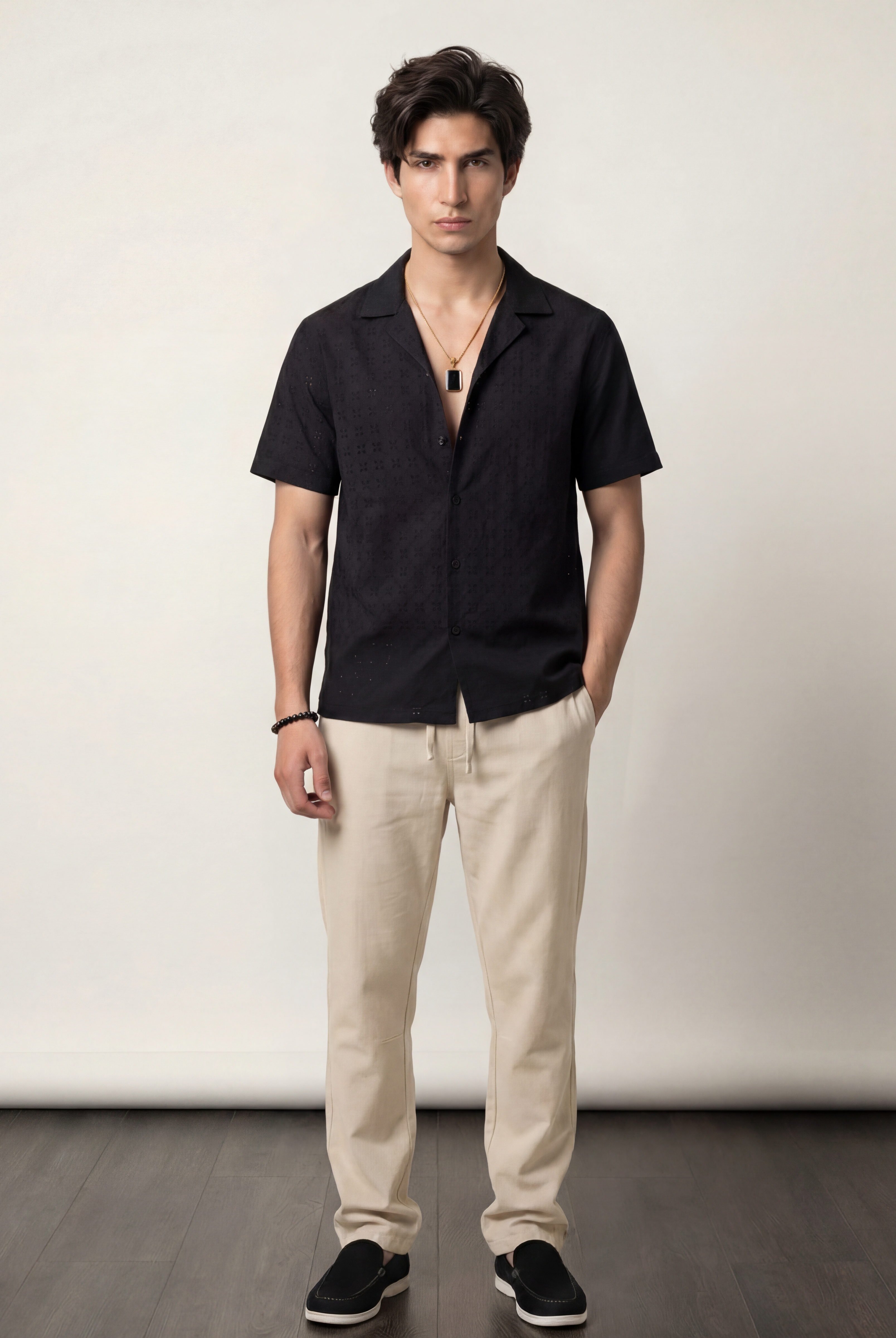 Cuban Shirt - Black - Mendeez