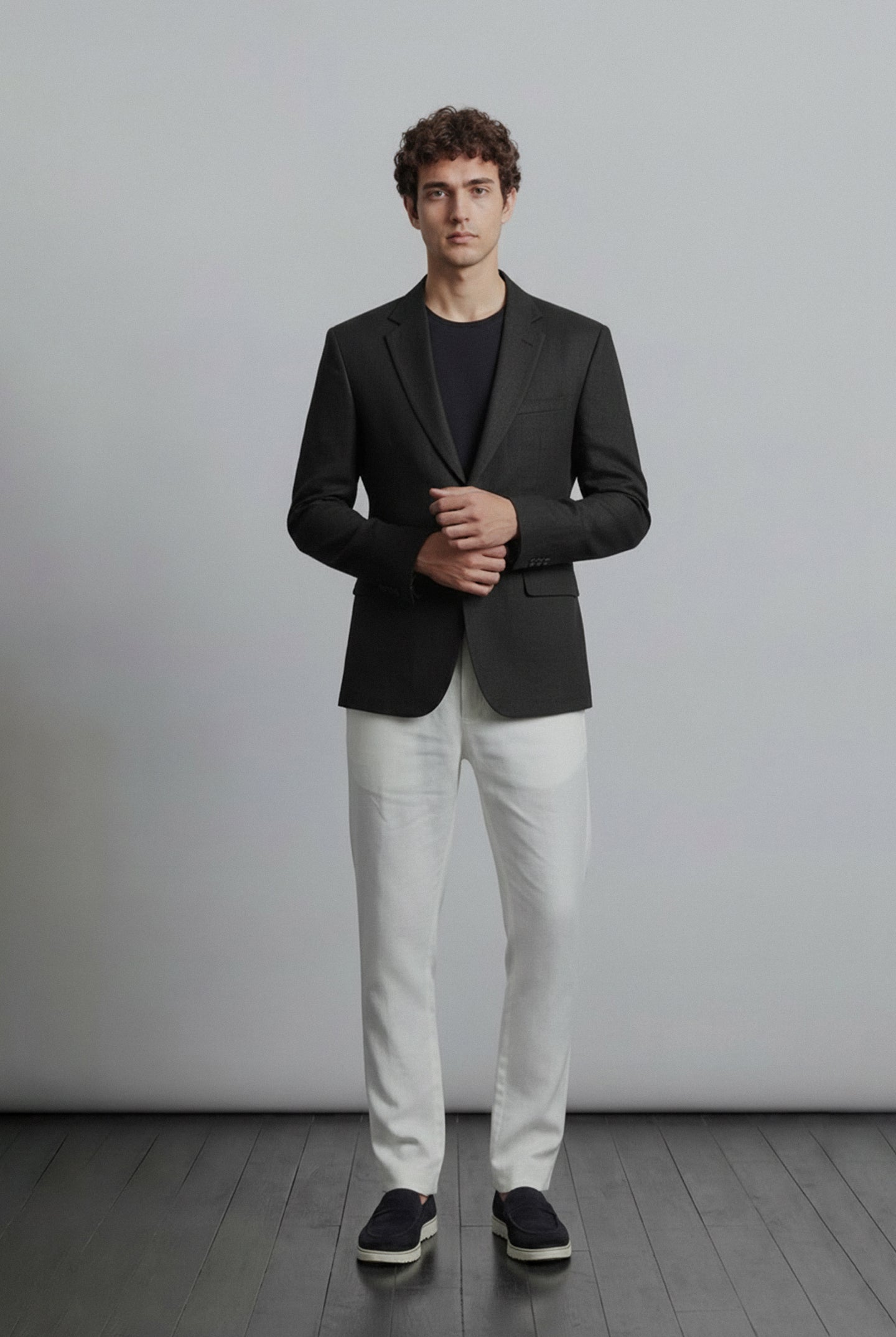 Linen Blazer - Black - Mendeez