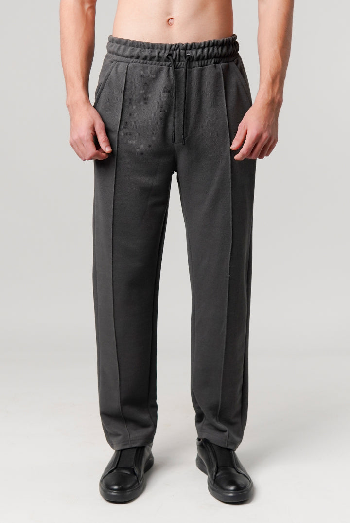 Pintex Jogger Pants - Dark Grey - Mendeez