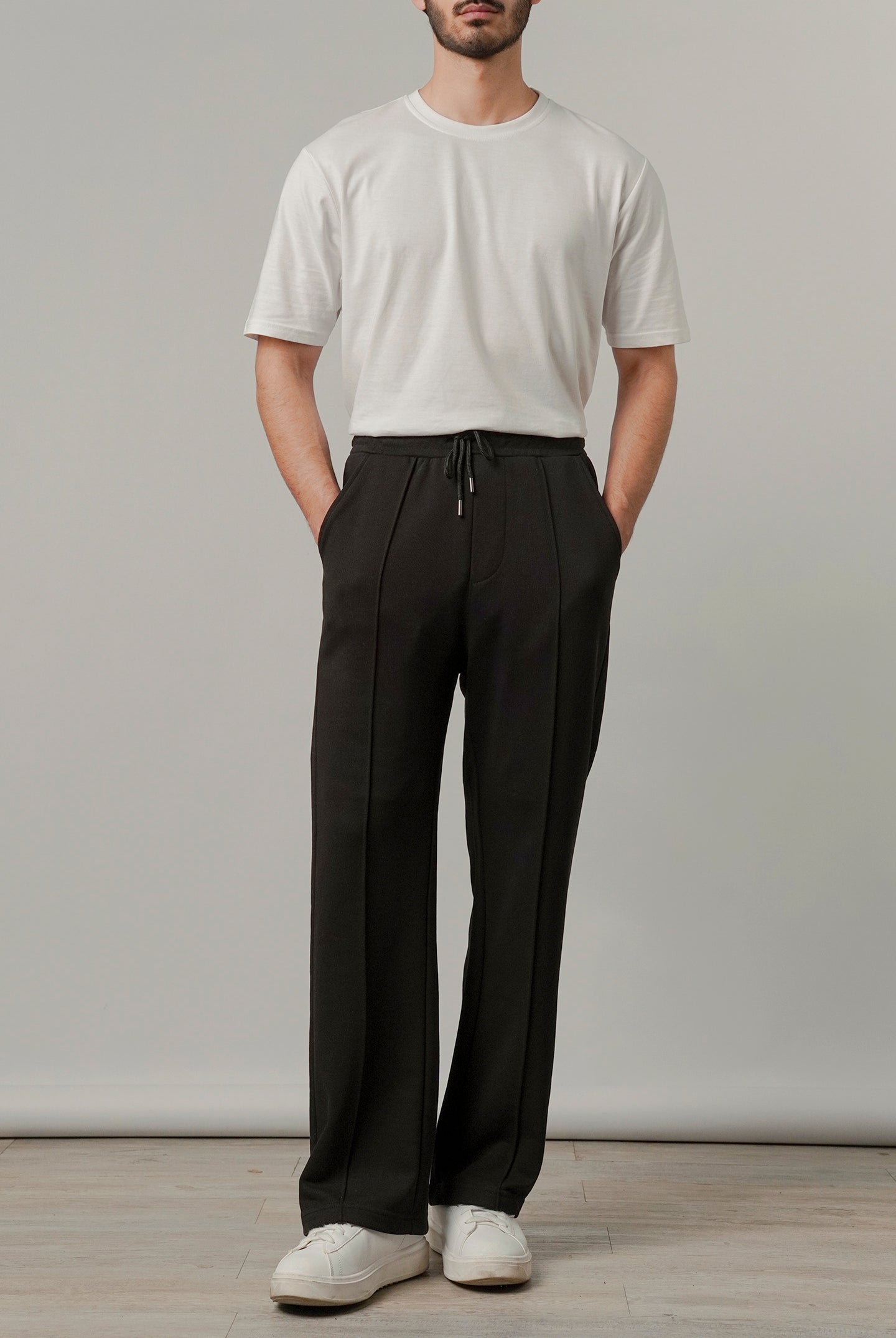 Pintex Jogger Pants - Black - Mendeez