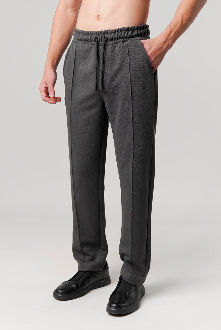 Pintex Jogger Pants - Dark Grey - Mendeez
