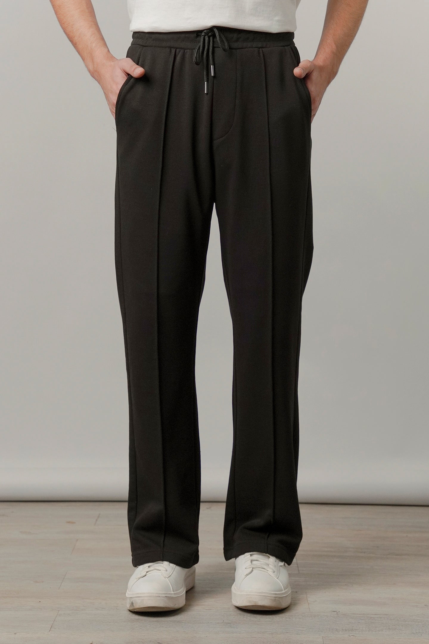 Pintex Jogger Pants - Black - FA - Mendeez