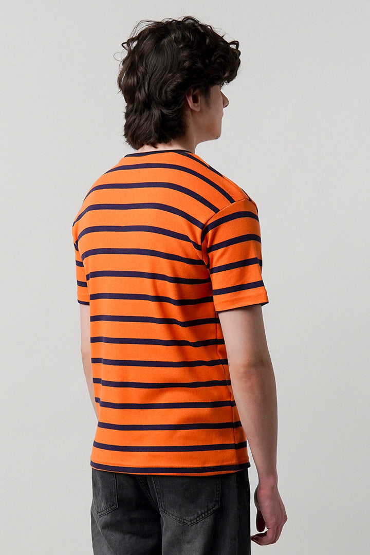 Striped T-Shirt - Orange - Mendeez