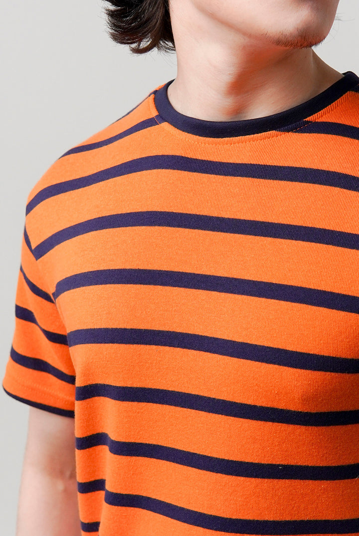 Striped T-Shirt - Orange - Mendeez