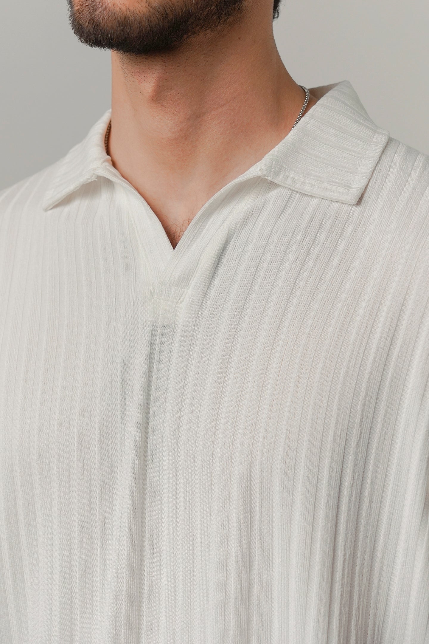 Johnny Collar Polo - White - Mendeez