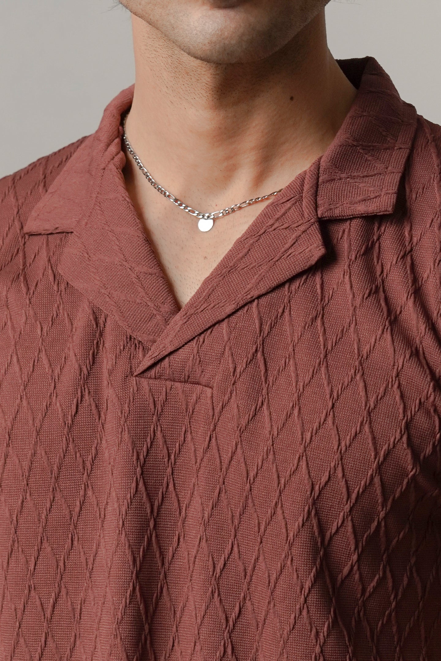 Cuban Collar Polo - Wine - Mendeez