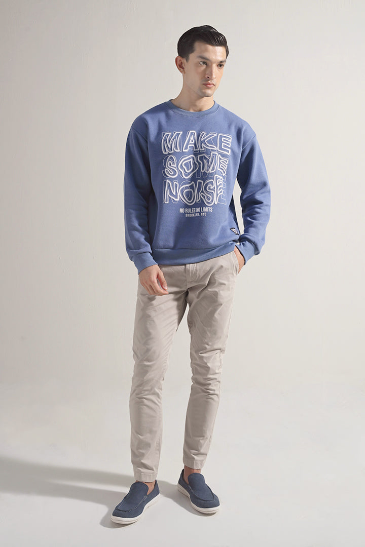 Oversized Graphic Sweatshirt - Ocean Blue - Mendeez