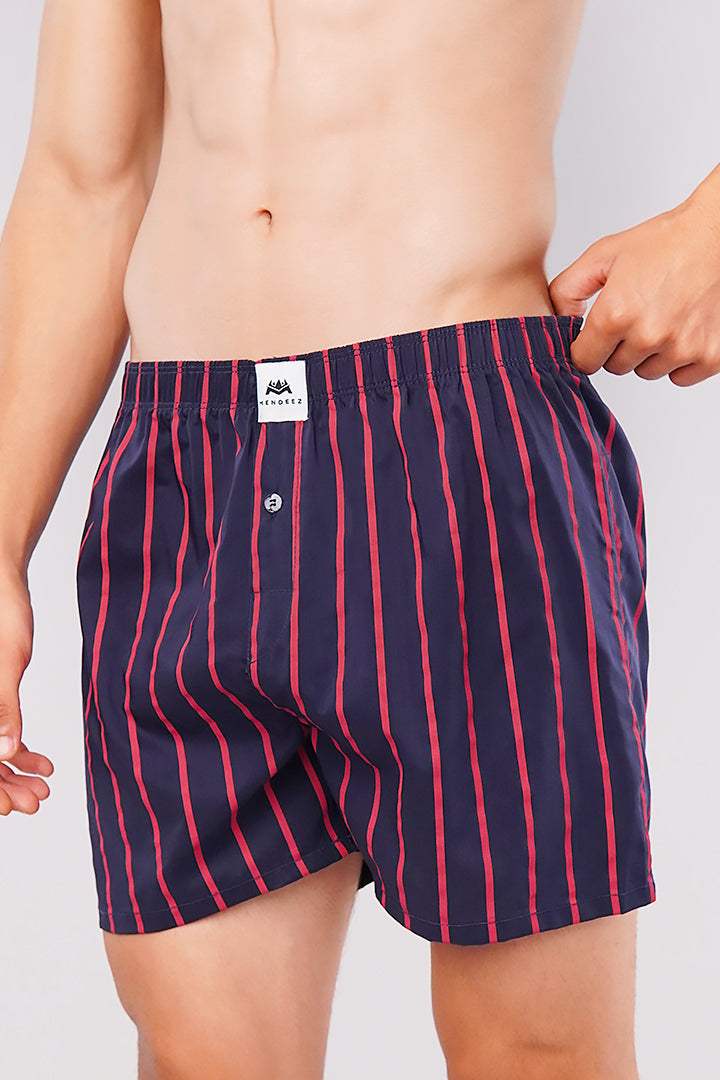 Red Stripes Woven Boxer Shorts - Mendeez PK
