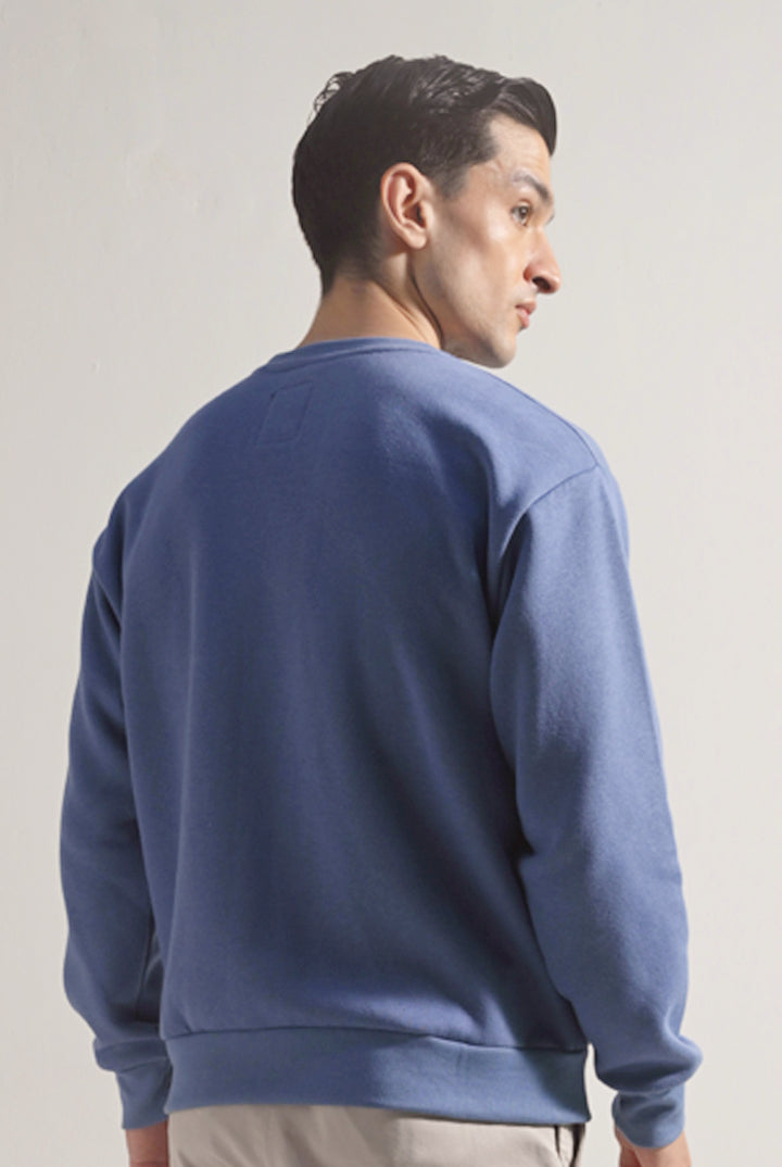 Oversized Graphic Sweatshirt - Ocean Blue - Mendeez